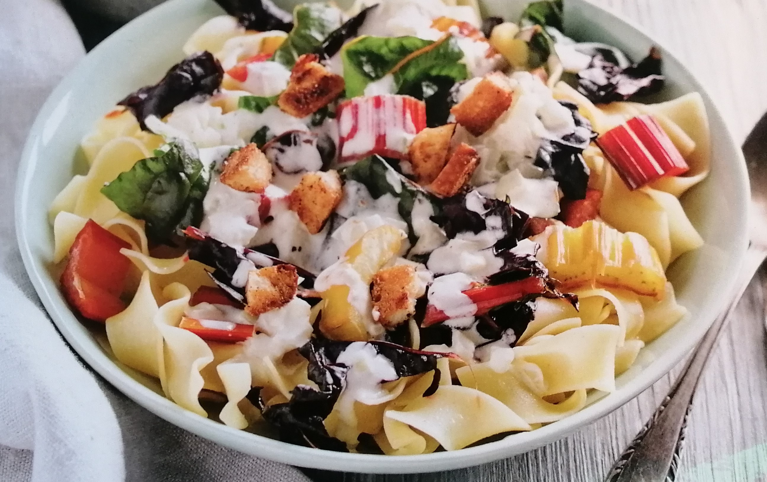 Cover Image of Bandnudeln mit Mangold-Sahnesoße