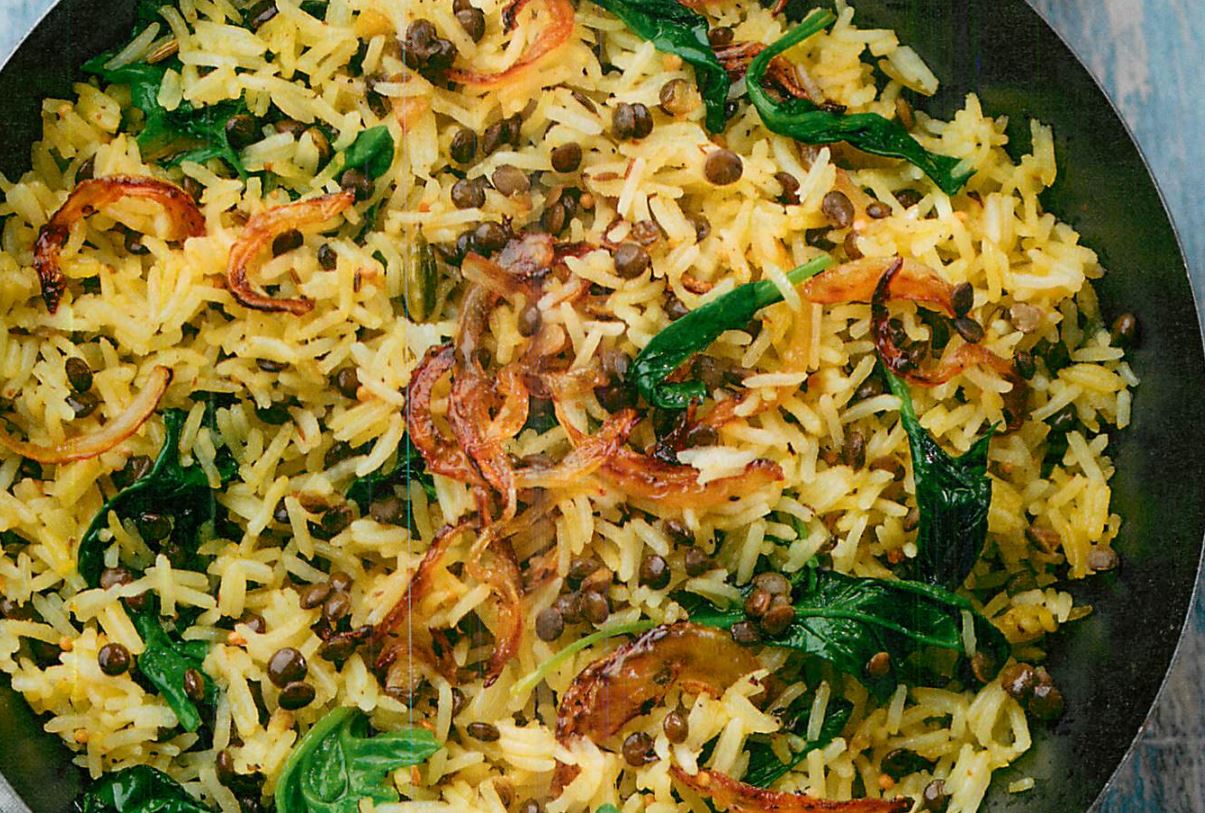 Cover Image of Gebratener Reis mit Linsen und Spinat