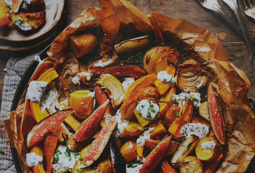 Cover Image of Herbstgemüse  mit Ziegenfrischkäse und Feigen