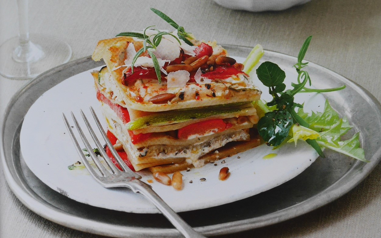 Cover Image of Lasagne mit gerösteten Paprika Zuccini und Ricotta