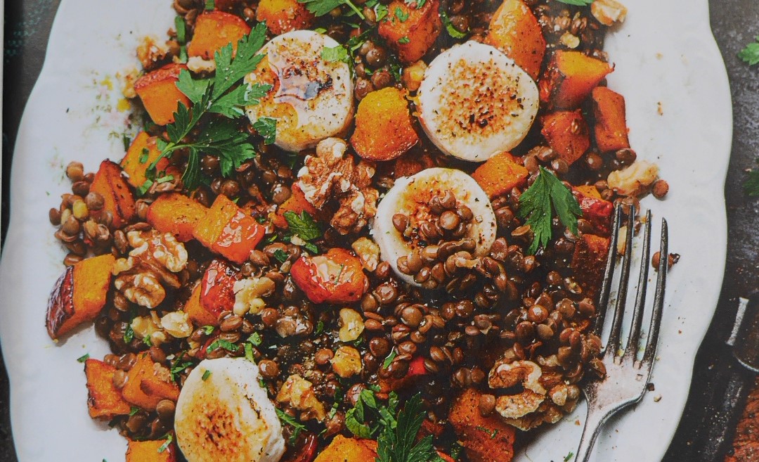 Cover Image of Kürbis-Linsen-Salat mit Ziegenkäse