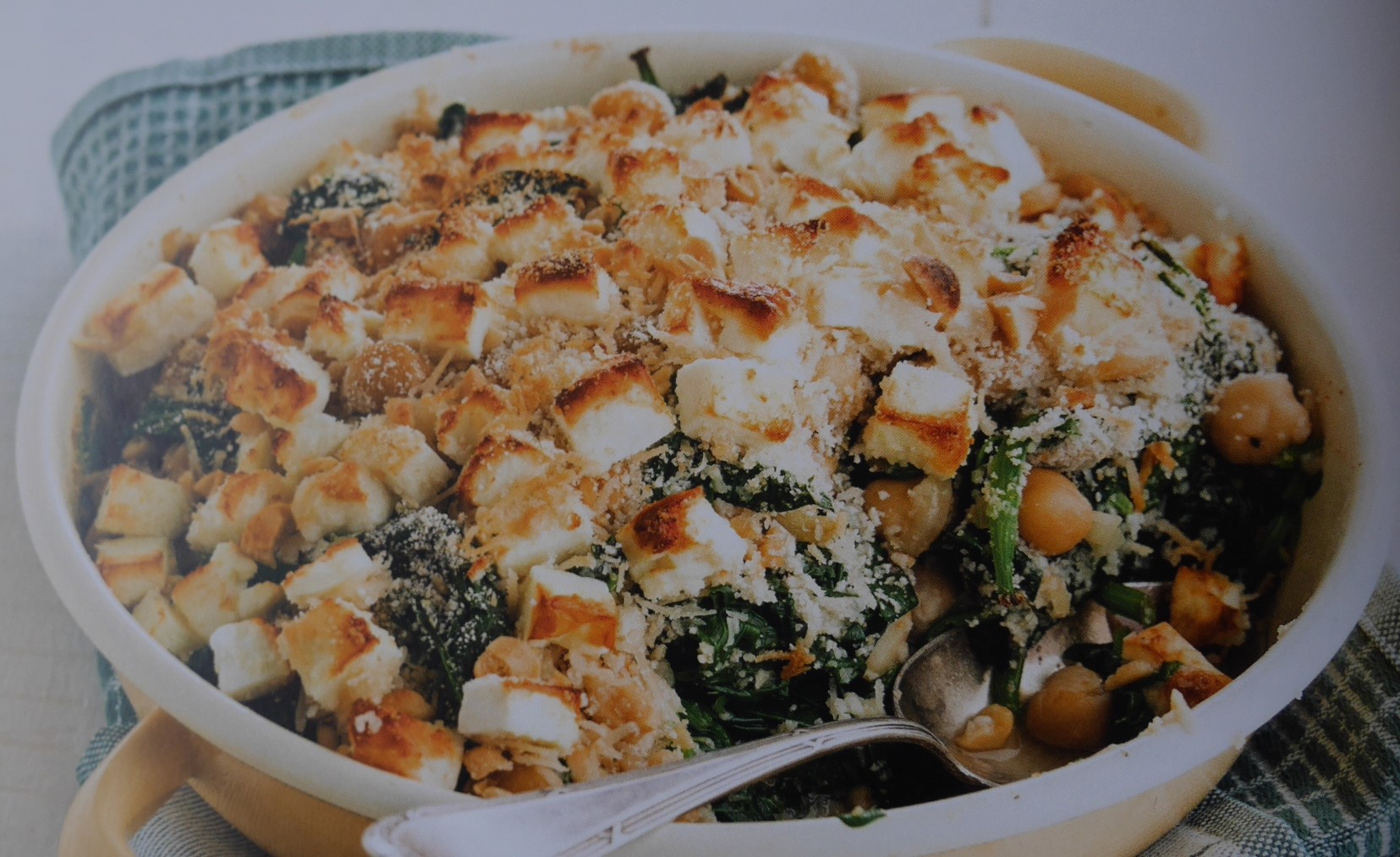 Cover Image of Gratinierter Spinat-Kichererbsen-Auflauf